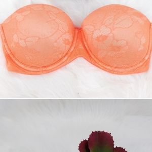 Vs pink muti-way pushup padded bra 34D strapless